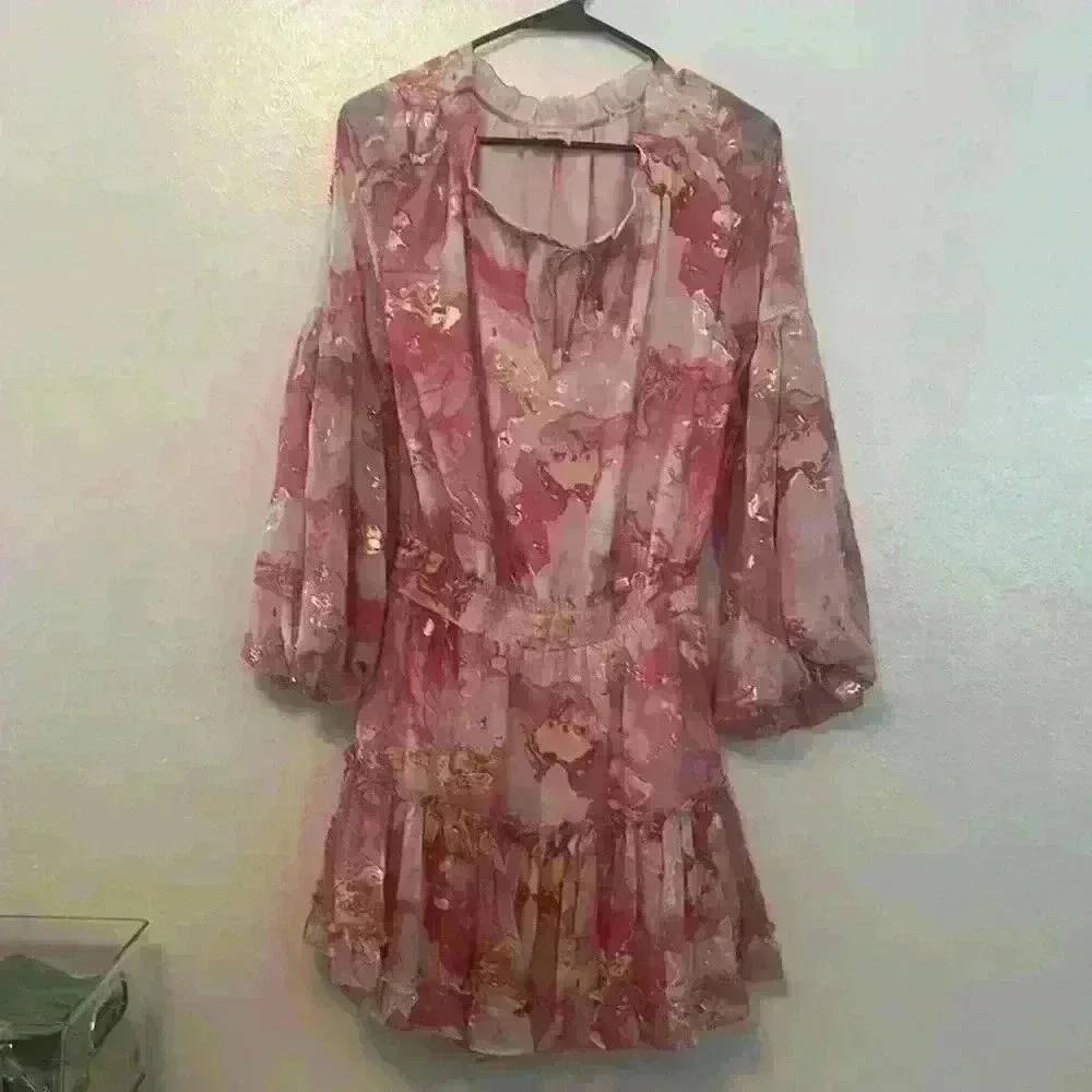 Buddy Love - Women’s Small - Loose Fitting Pink/Gold Dress - Picture 2 of 7